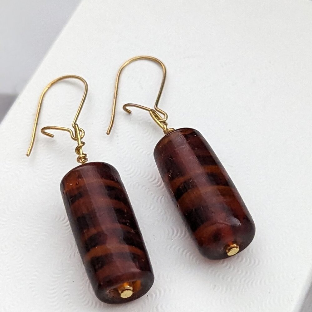 Classic Gold Filled Wires Earrings Handmade in 1950s New Old Stock for pierced